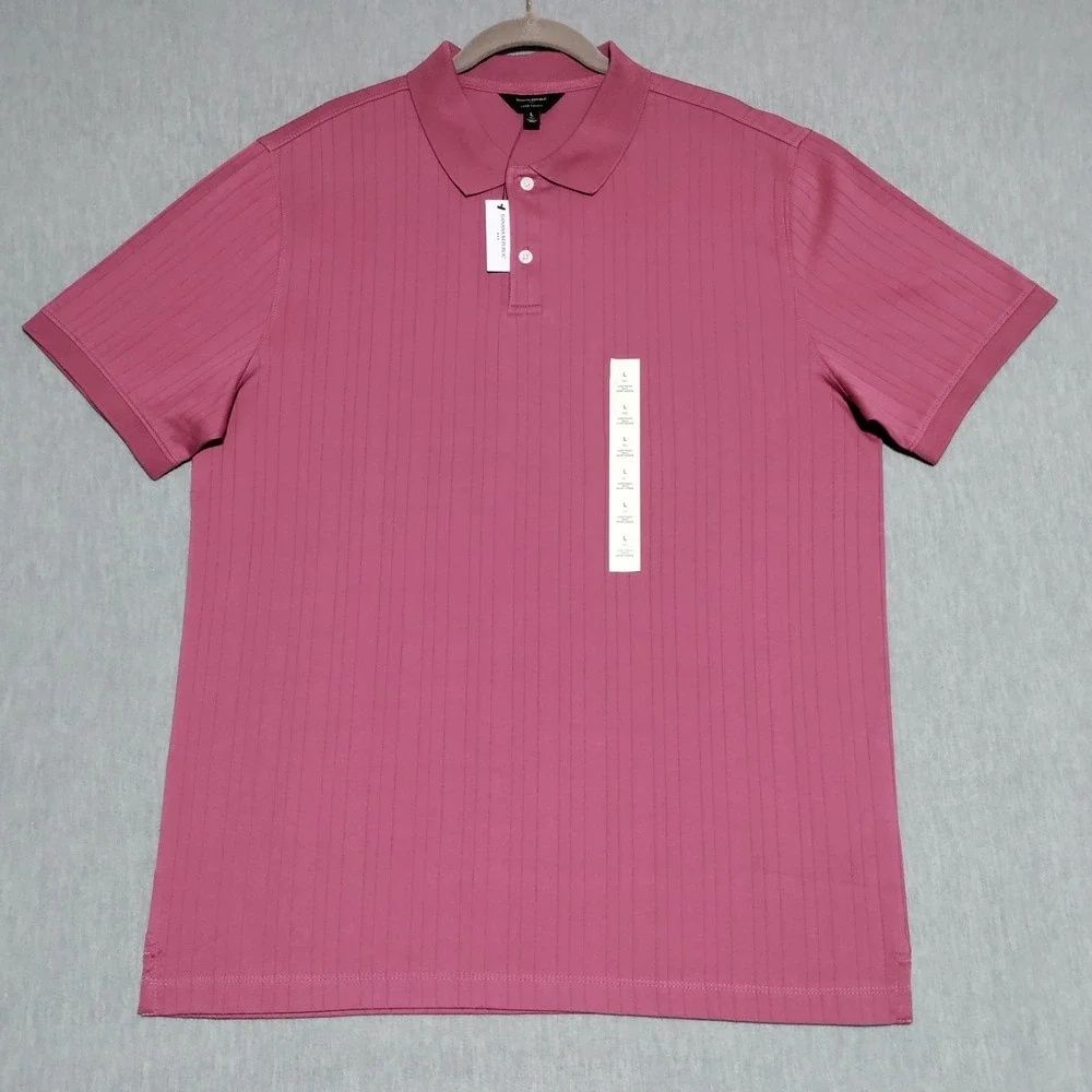 Banana Republic Luxe Touch Polo Shirt Mens Large Tall Berry Parfait NWT